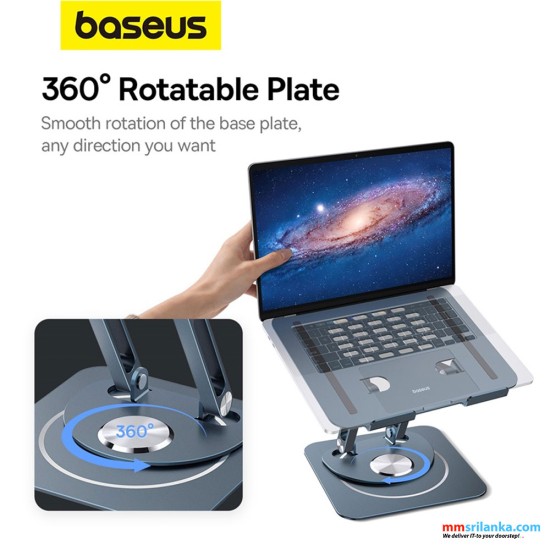 Baseus UltraStable Pro Series 360° Rotatable and Foldable Laptop Stand (Three-Fold Version) Space Grey